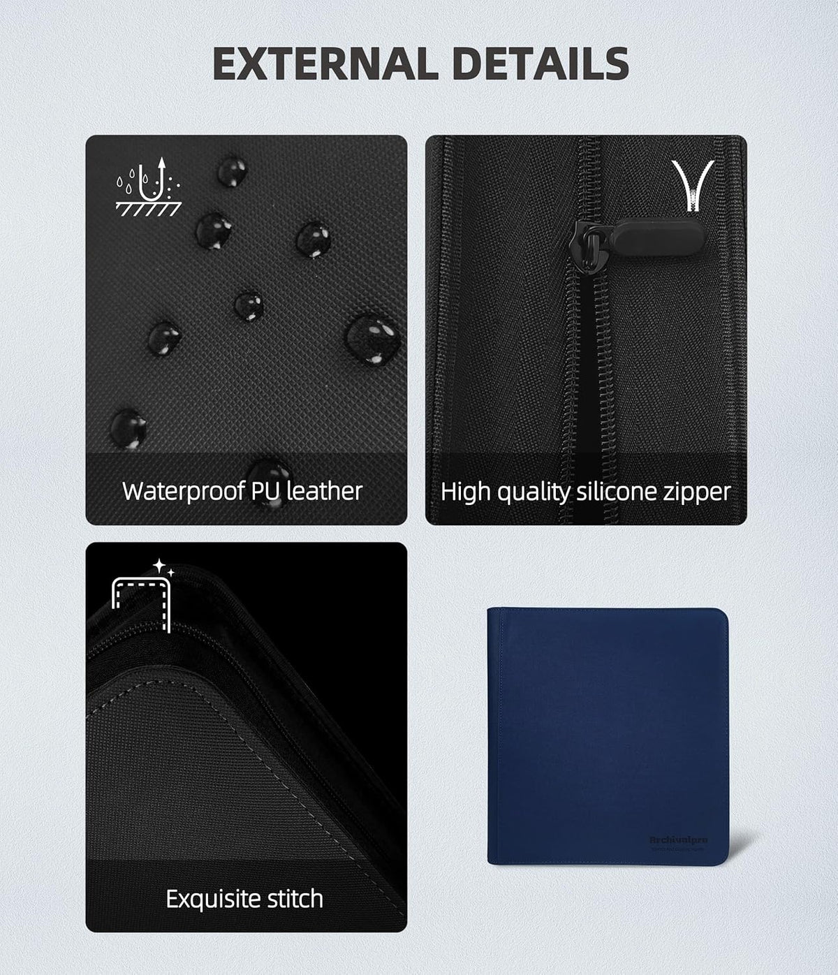 12 Pockets Premium Card Binder 480 Cards Trading Card Binders Side Load Card Storage Display