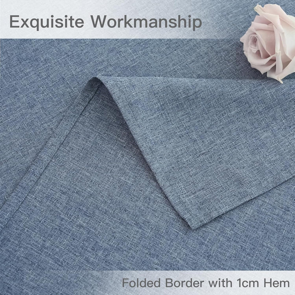 maxmill Square Linen Tablecloth Water Resistance Antiwrinkle Spillproof Stain Proof Fabric Table