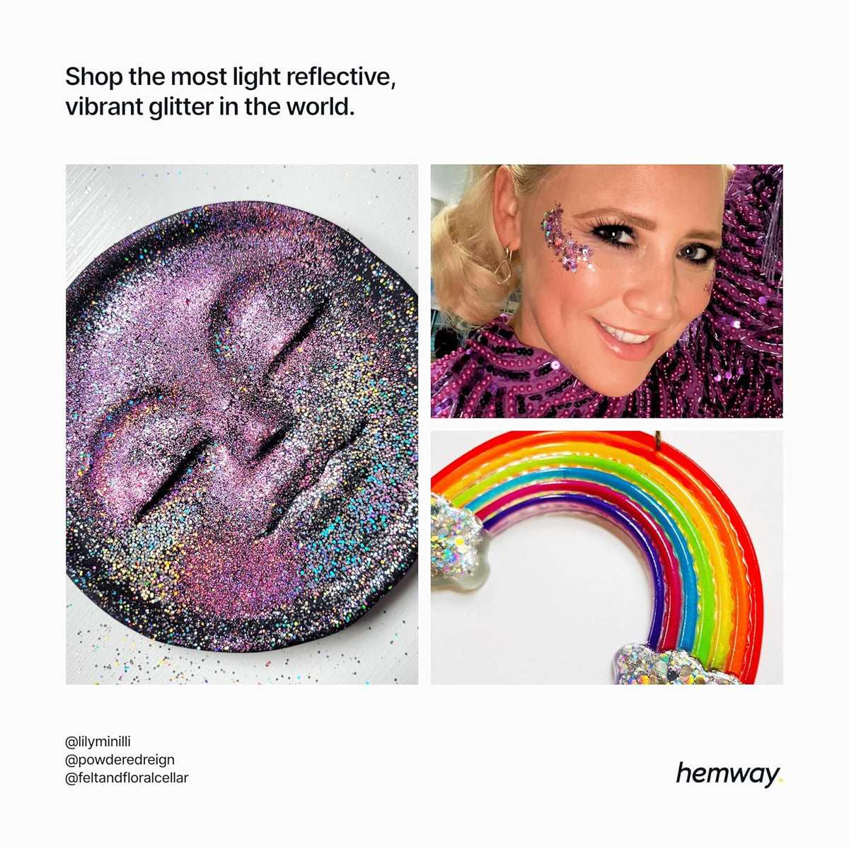 Hemway Biodegradable Glitter Eco Friendly - 100g/3.5oz Bio Cosmetic Safe Sparkle Vegan for Face