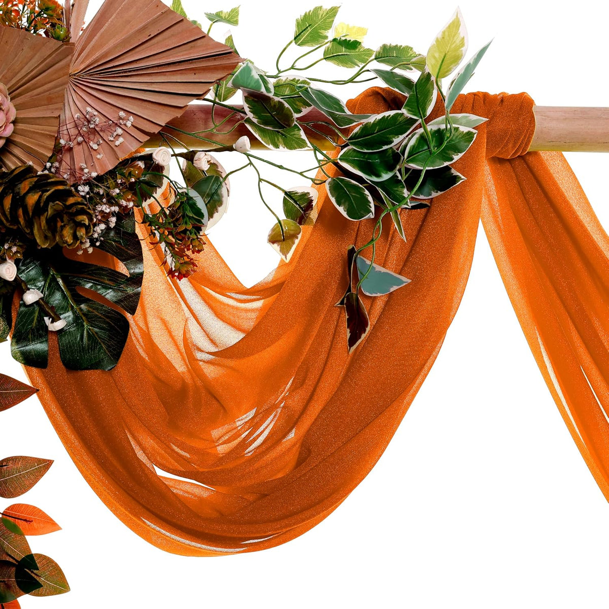VDS Pack of 2 Panel (30 Inch X 40 Feet) Wedding Arch Draping Fabric Sheer Chiffon Fabric Drapery