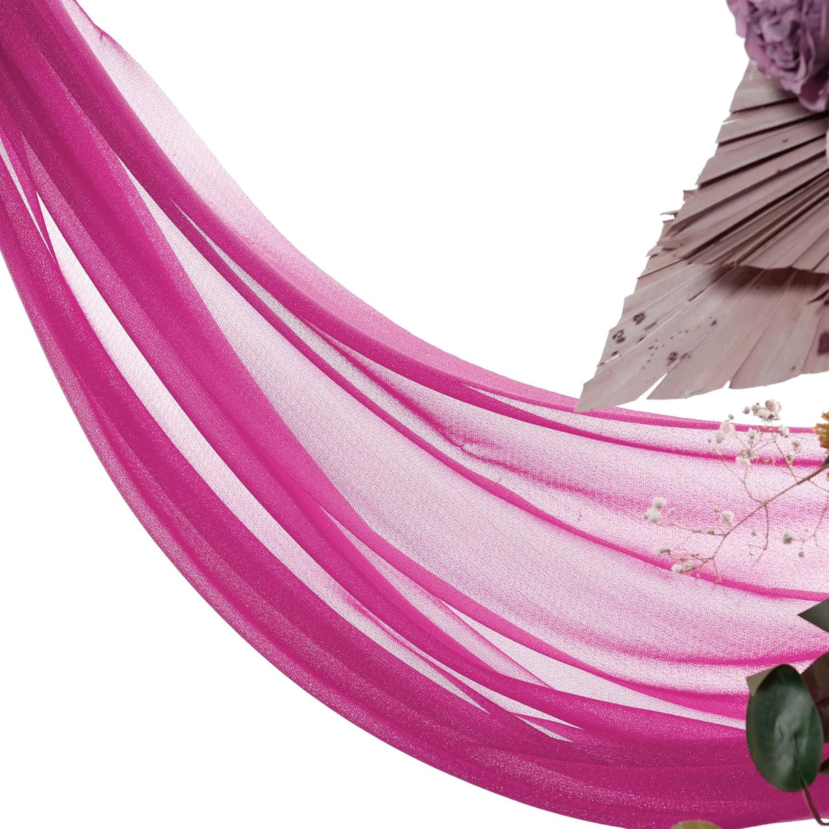 VDS Pack of 2 Panel (30 Inch X 100 Feet) Wedding Arch Draping Fabric Sheer Chiffon Fabric Drapery