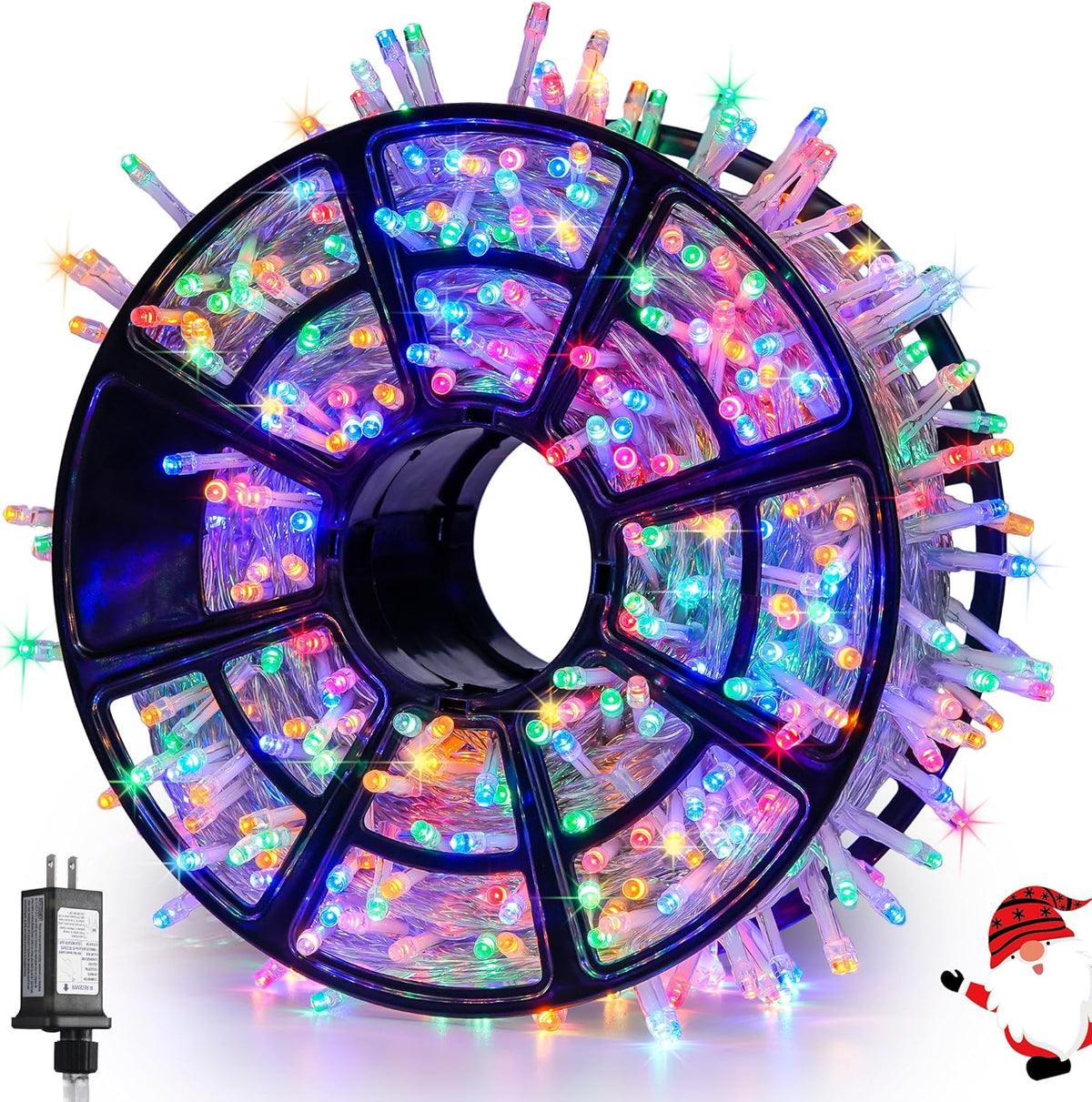 JMEXSUSS 168FT 600 LED Christmas Decor Lights - 8 Modes Multicolor Outdoor/Indoor Waterproof