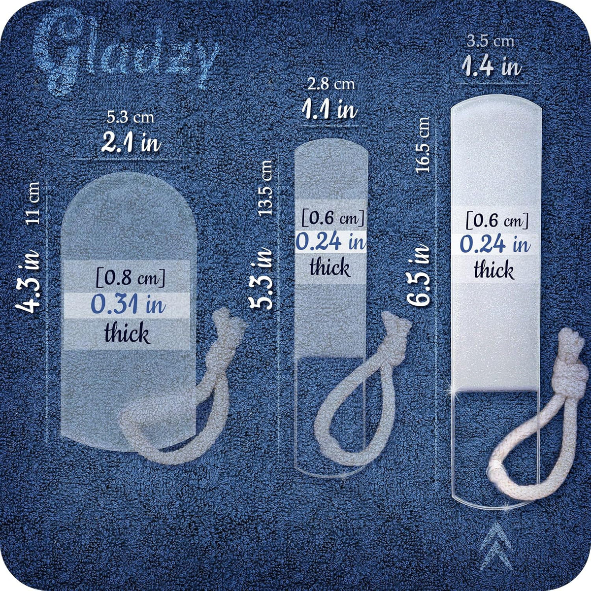 Genuine Czech Glass Foot File - Two-Sided Different Grit Surface, Gentle Callus Remover, Pedicure &