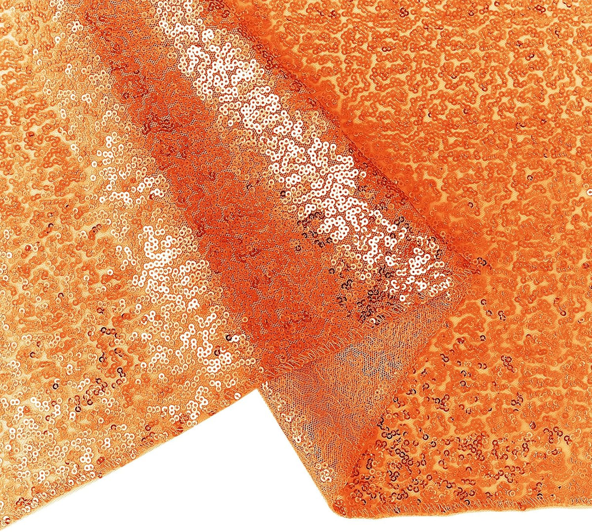 2 Packs 12 x 72 inches Sequin Table Runner, Orange Glitter Table Runner for Birthday Party Supplies