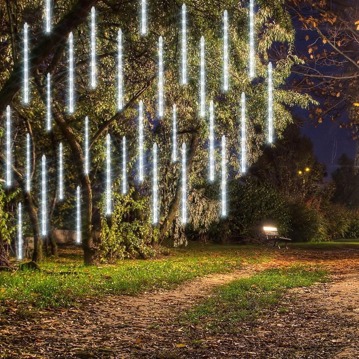 Dazzle Bright 864 LED Christmas Light, Meteor Shower Rain Lights 11.8 Inch 24 Tubes, Waterproof