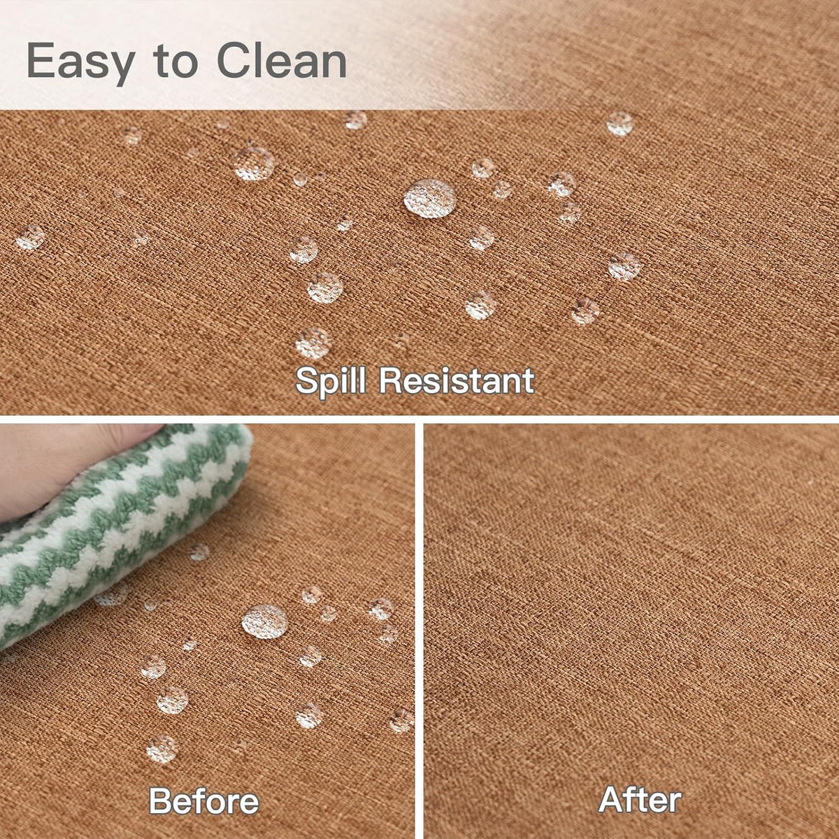 maxmill Fall Round Tablecloth Linen Texture Stain Resistant Waterproof Anti-Shrink Spillproof