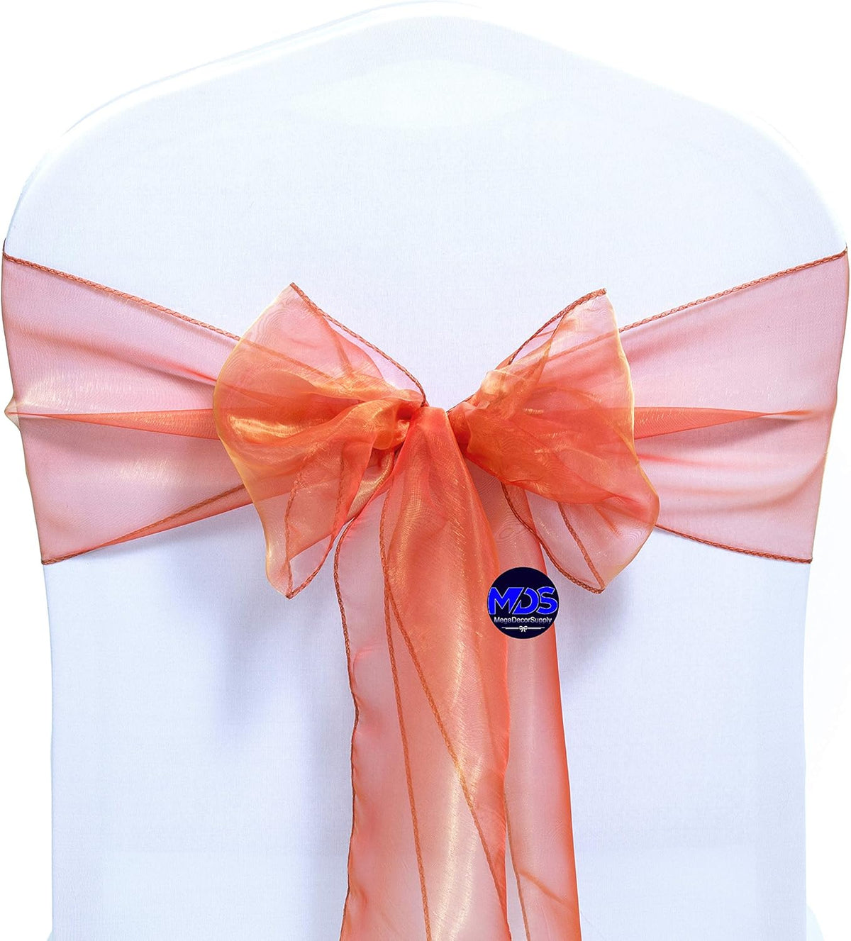 MDS Pack of 200 PCS Organza Chair Sashes Wider Dining Chair Bows Ribbon Tie Back for Wedding Party