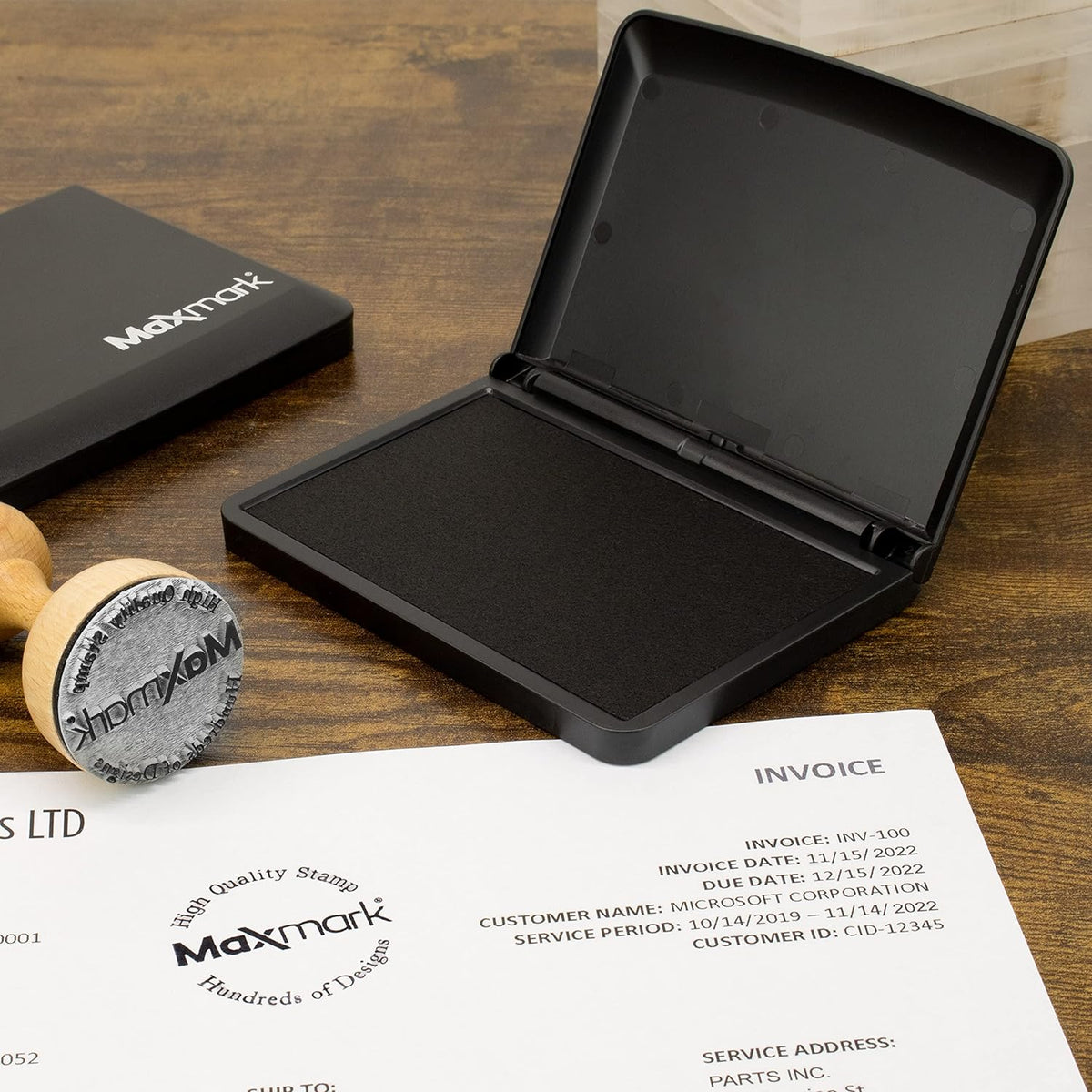 MaxMark Large Premium Dark Yellow Ink Stamp Pad - 2-3/4" by 4-1/4" - Premium Quality Felt Pad