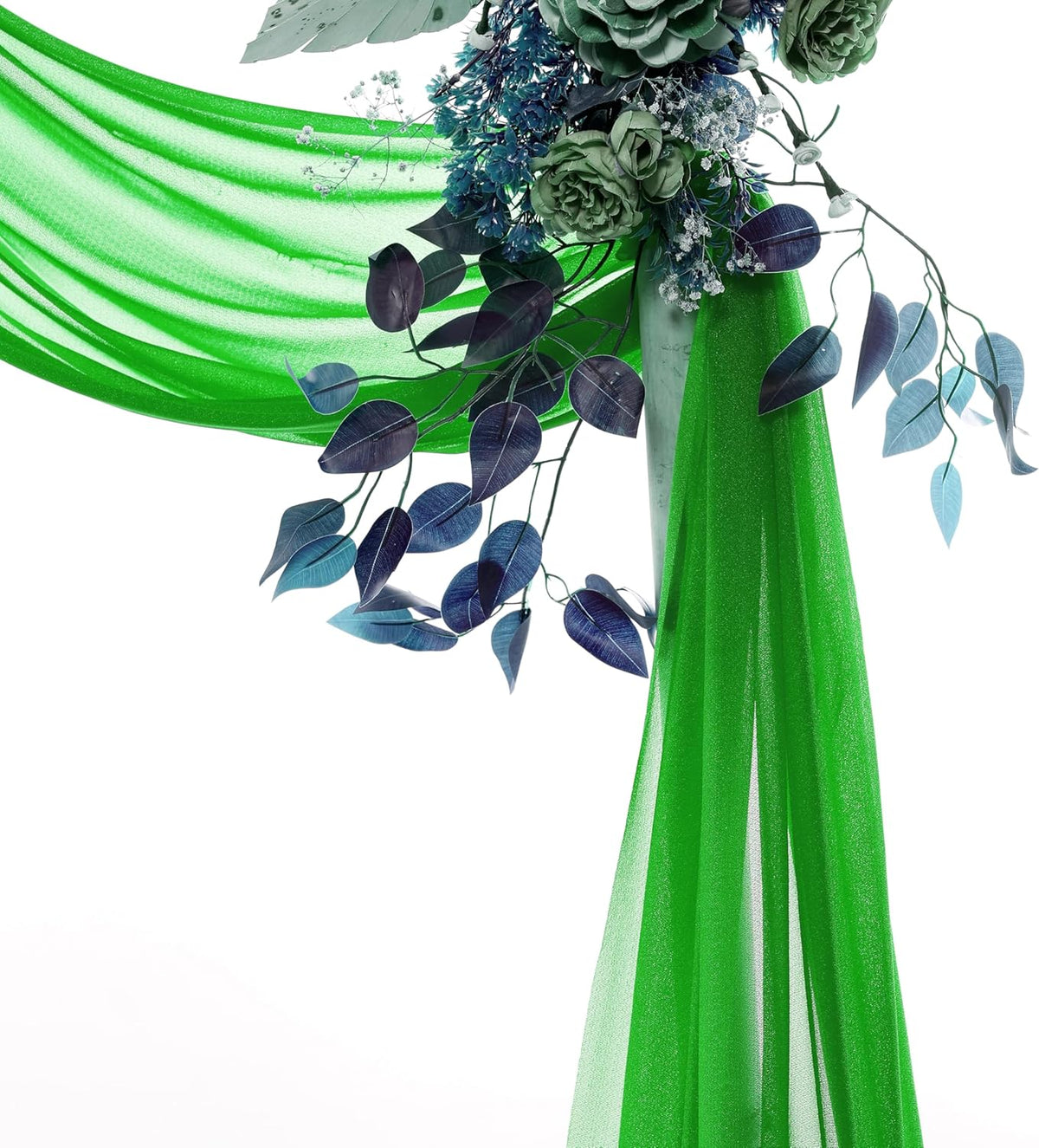 VDS Pack of 2 Panel (30 Inch X 50 Feet) Wedding Arch Draping Fabric Sheer Chiffon Fabric Drapery