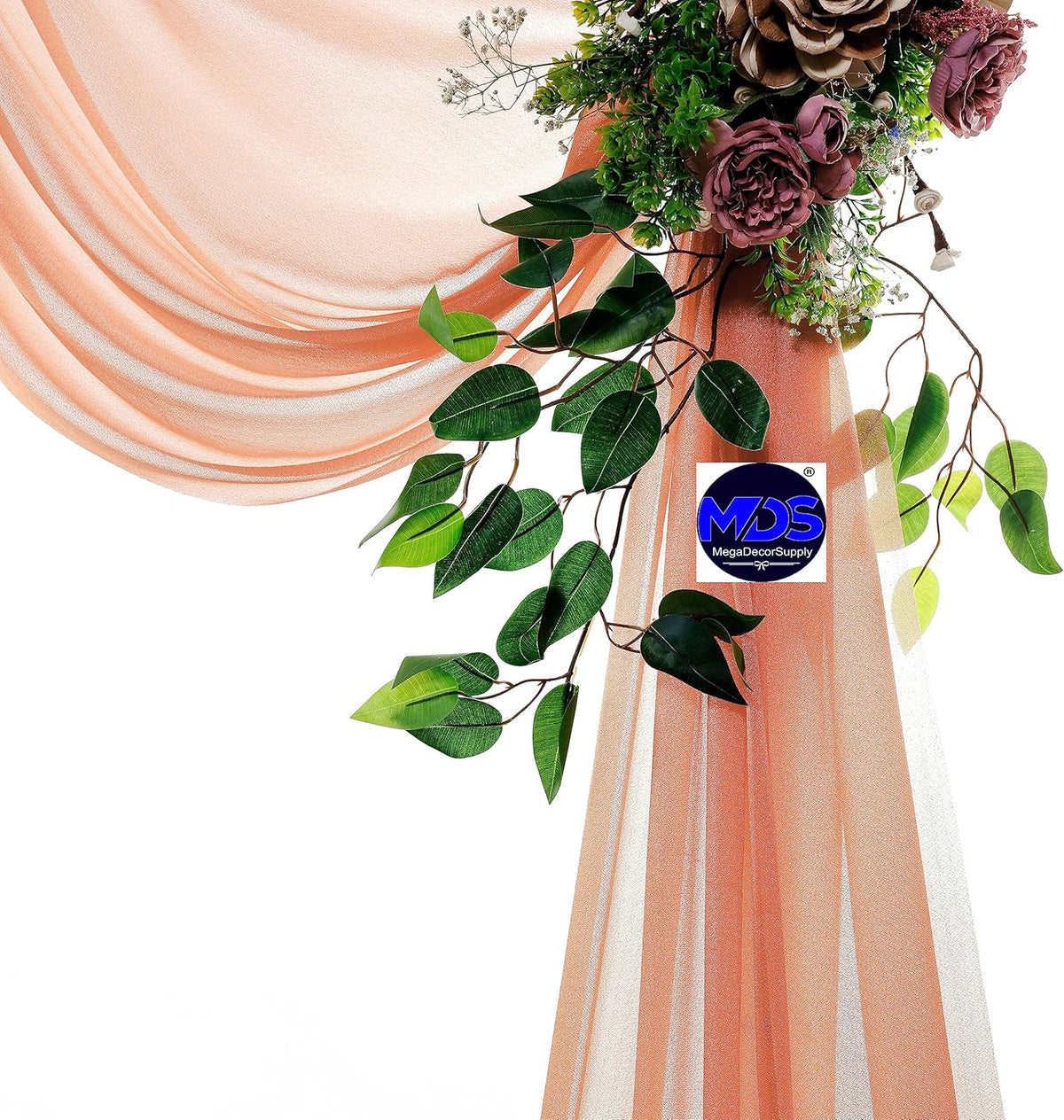 MDS Halloween Chiffon Draping Fabric - 1 Panel, 30" Wide x 100ft Long - Sheer Spooky Arbor & Canopy
