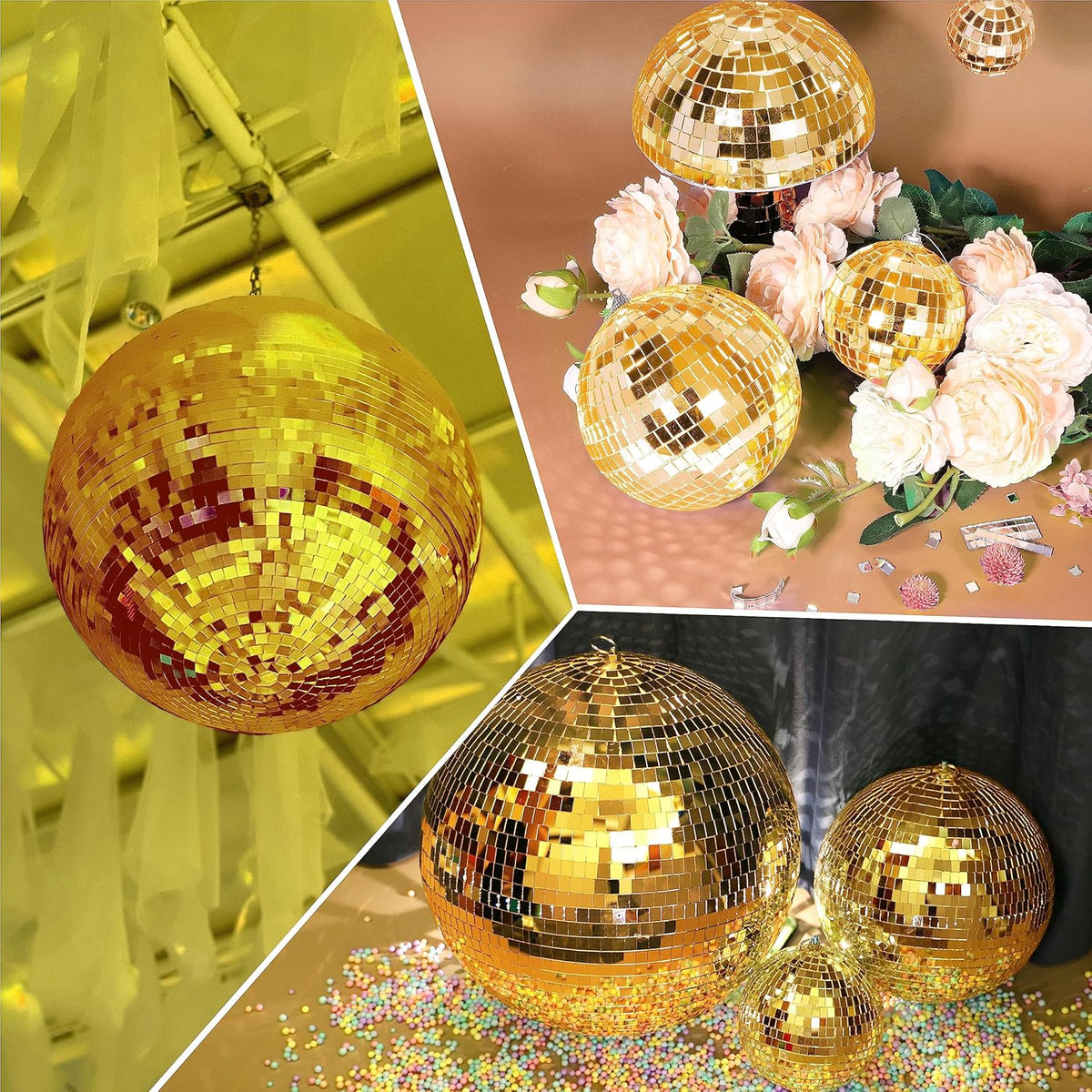 PP OPOUNT 2360 PCS Disco Ball Tiles, 5 x 5 mm Self-Adhesive Mirror Tiles, Peel and Stick Mosaic for