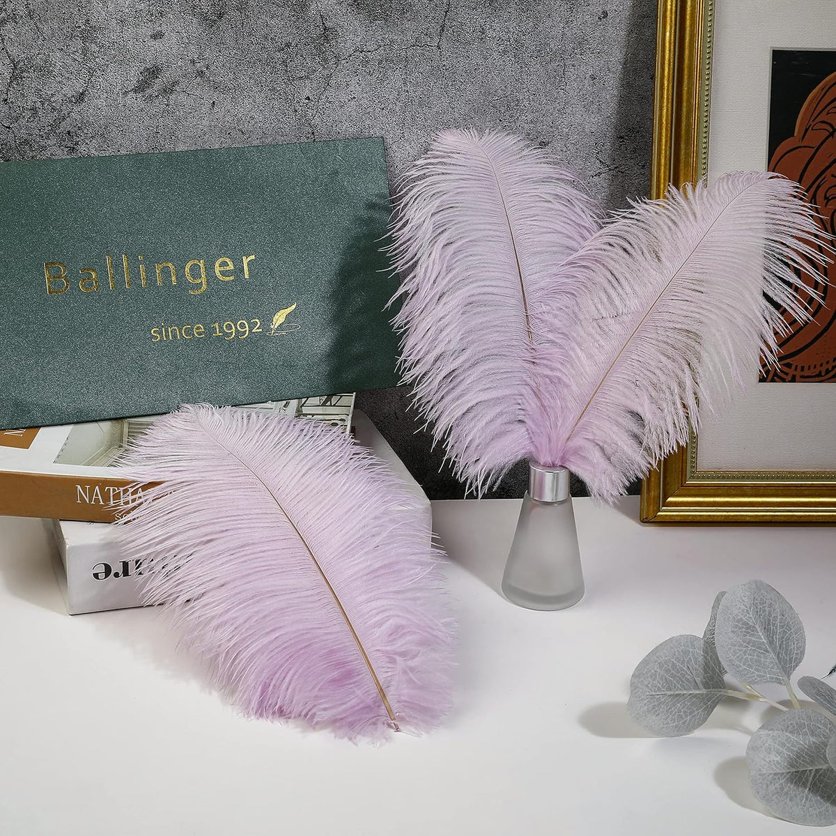 Ballinger Light Purple Ostrich Feathers - 24Pcs 10-12inch Lavender Feathers for Party