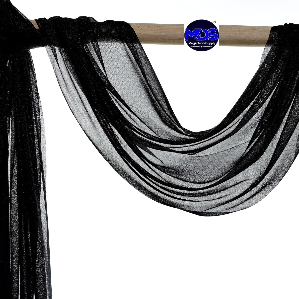 MDS Halloween Chiffon Draping Fabric - 1 Panel, 30" Wide x 20ft Long - Sheer Spooky Arbor & Canopy
