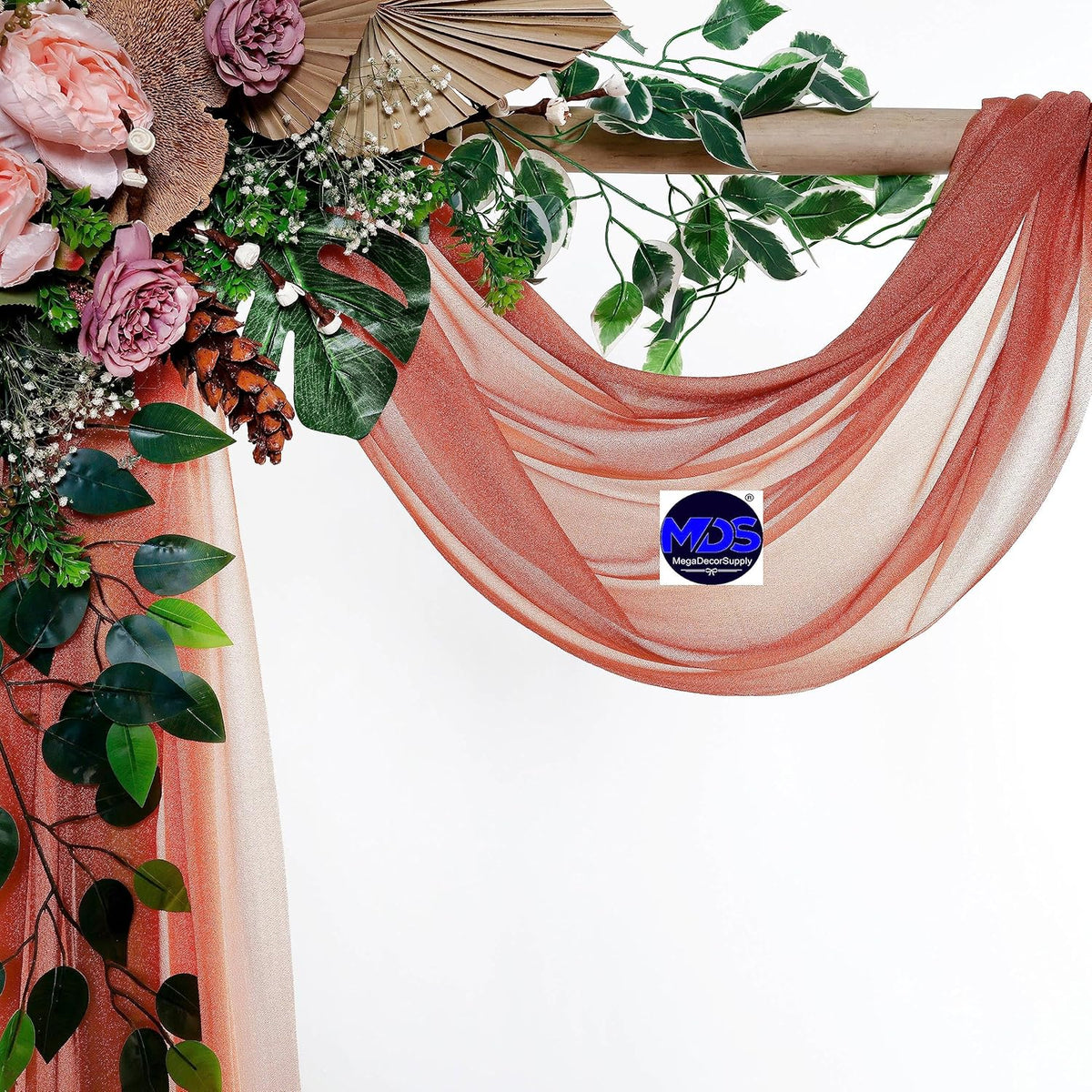 MDS Halloween Chiffon Draping Fabric - 1 Panel, 30" Wide x 75ft Long - Sheer Spooky Arbor & Canopy