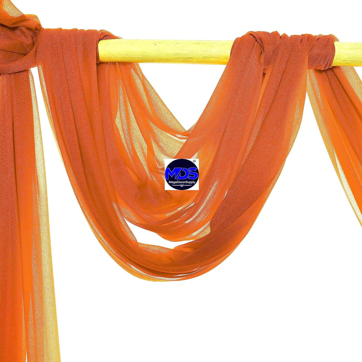 MDS Pack of 2 Panels (30" Width x 100ft Long) Wedding Arch Draping Fabric Sheer Chiffon Arbor