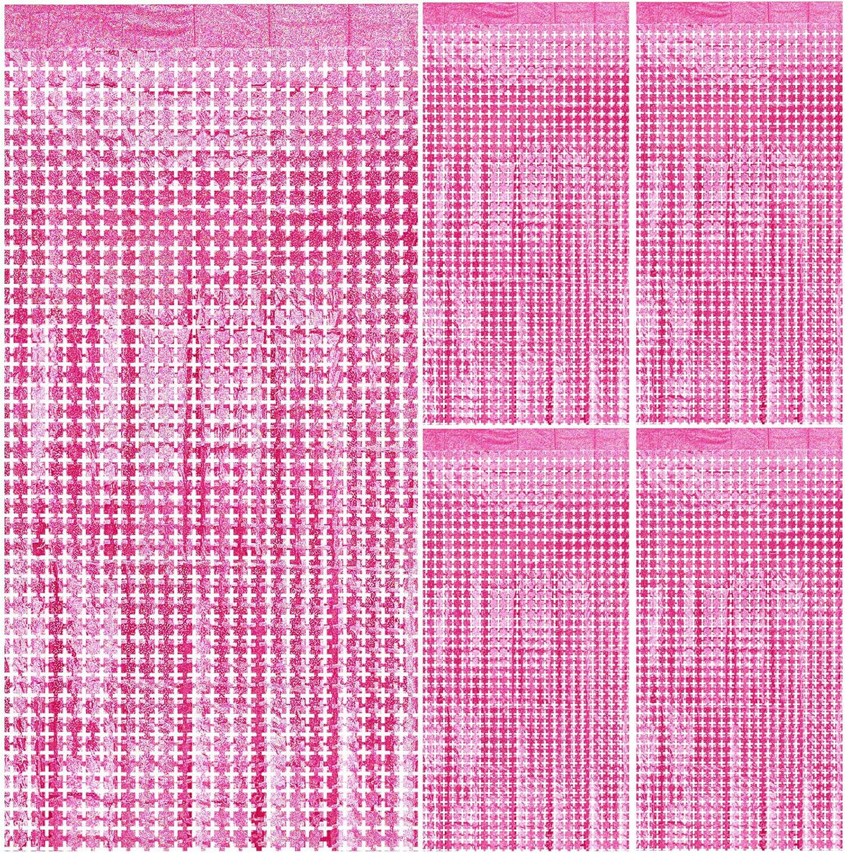 Pink Easter Decorations 5pcs Glitter Foil Fringe Curtain Party Decor Photo Booth Backdrop Streamers