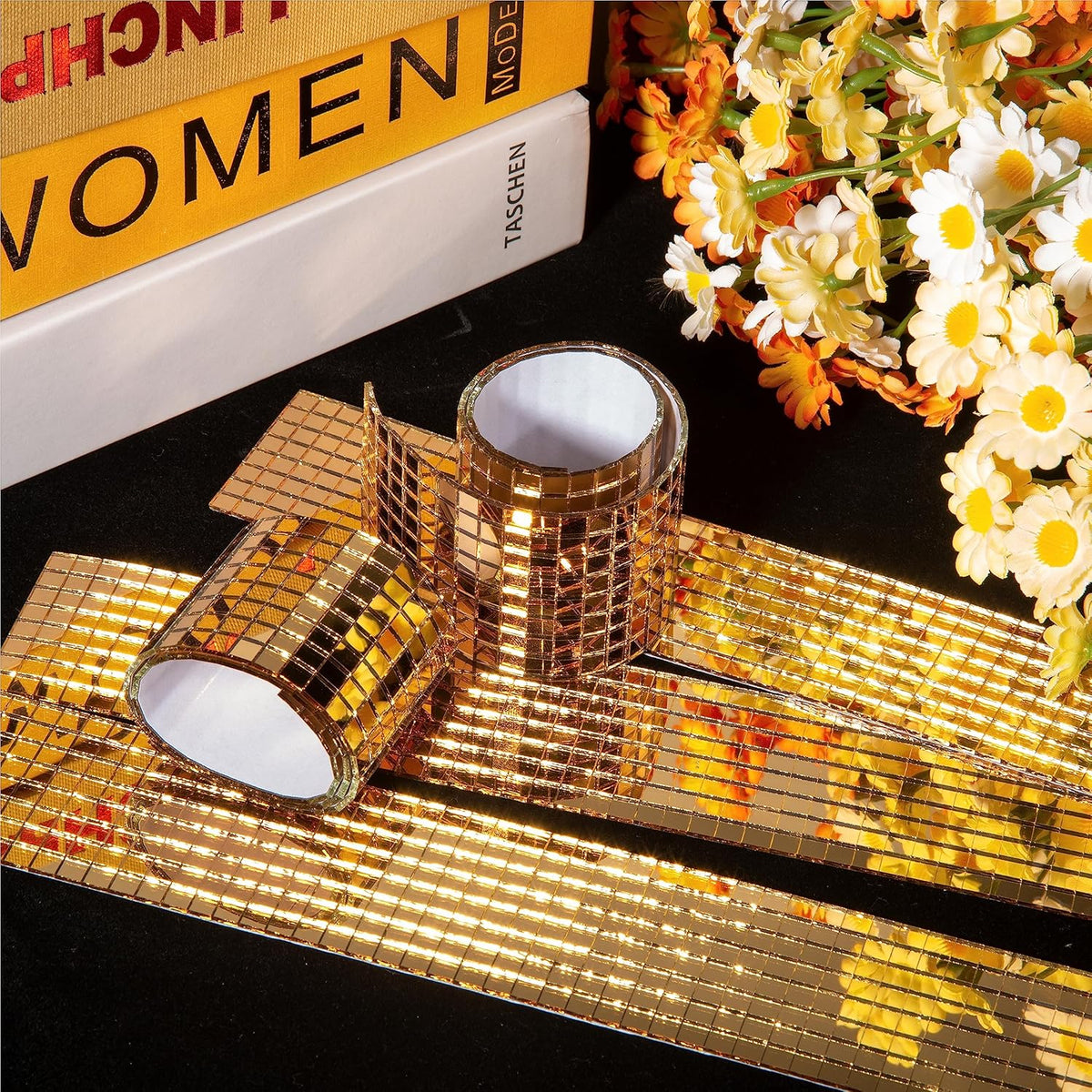 PP OPOUNT 2360 PCS Disco Ball Tiles, 5 x 5 mm Self-Adhesive Mirror Tiles, Peel and Stick Mosaic for