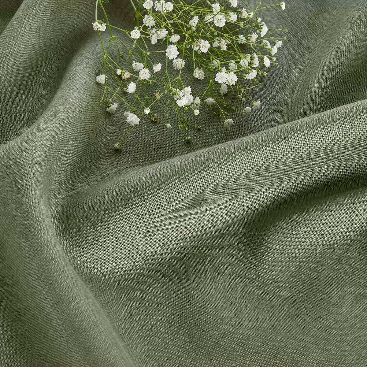 Solino Home Linen Tablecloth 60 x 120 Inch - 100% Pure Linen Oil Green Table Cloth for Rectangle