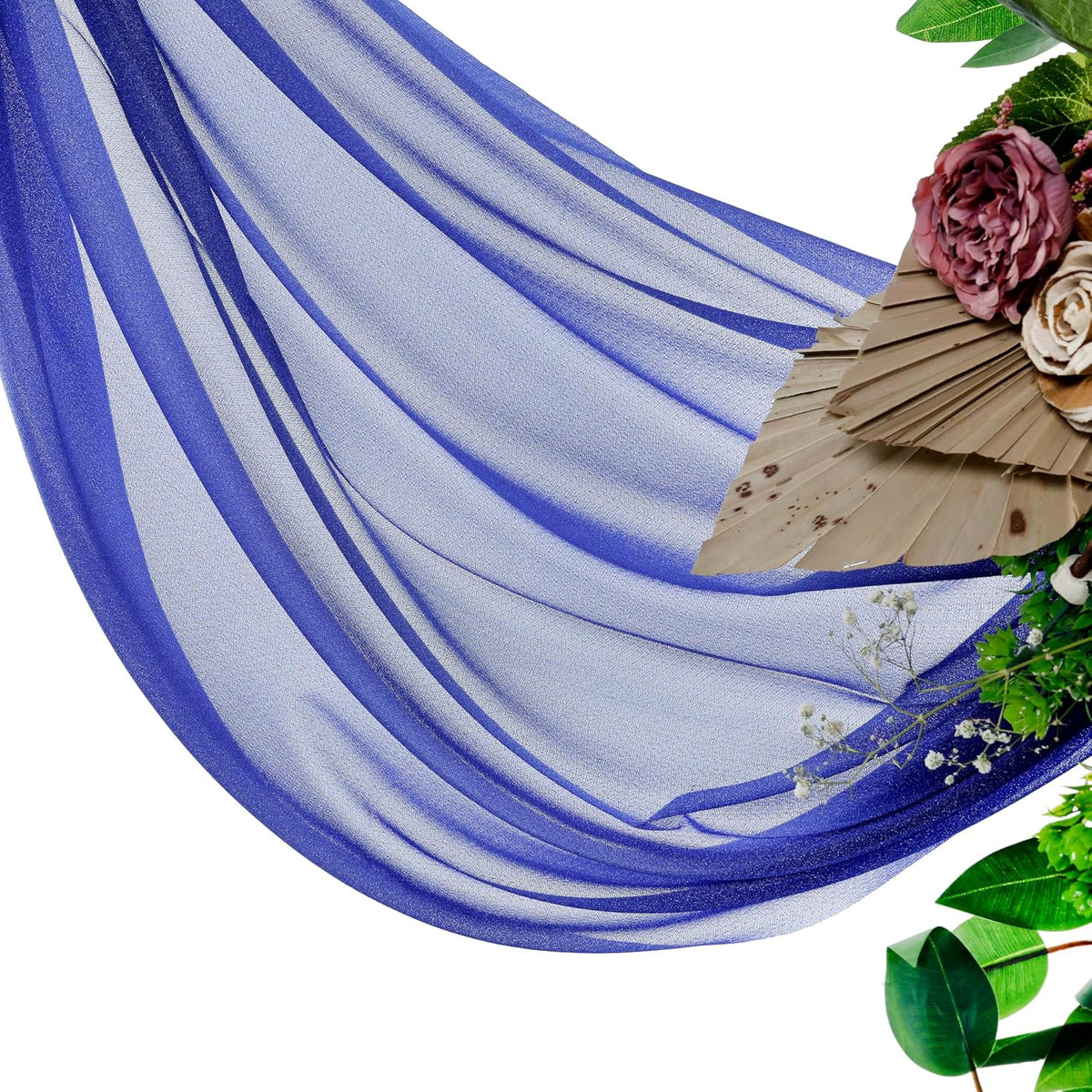 VDS Pack of 2 Panel (30 Inch X 20 Feet) Wedding Arch Draping Fabric Sheer Chiffon Fabric Drapery