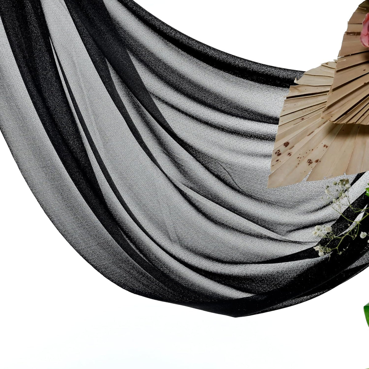 VDS Pack of 1 Panel (30 Inch X 30 Feet) Wedding Arch Draping Fabric Sheer Chiffon Fabric Drapery