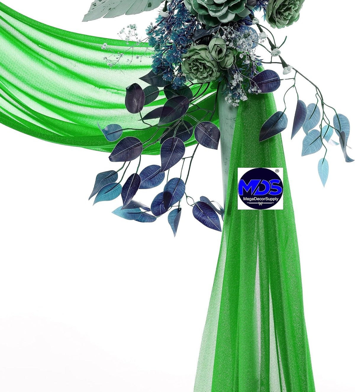 MDS Halloween Chiffon Draping Fabric - 1 Panel, 30" Wide x 40ft Long - Sheer Spooky Arbor & Canopy
