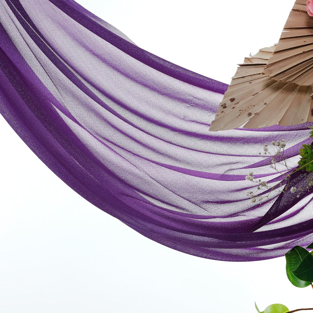 VDS Pack of 1 Panel (30 Inch X 40 Feet) Wedding Arch Draping Fabric Sheer Chiffon Fabric Drapery