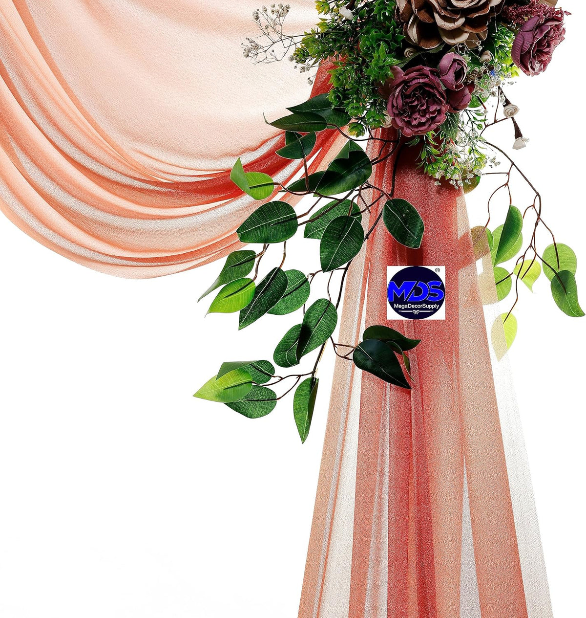 MDS Halloween Chiffon Draping Fabric - 1 Panel, 30" Wide x 75ft Long - Sheer Spooky Arbor & Canopy