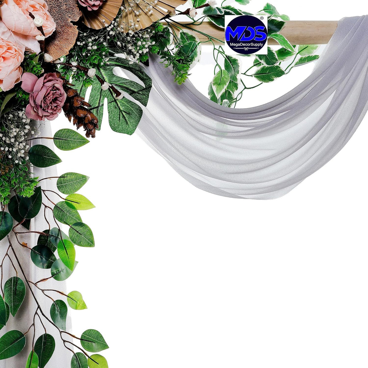 MDS Halloween Chiffon Draping Fabric - 2 Panel, 30" Wide x 100ft Long - Sheer Spooky Arbor & Canopy