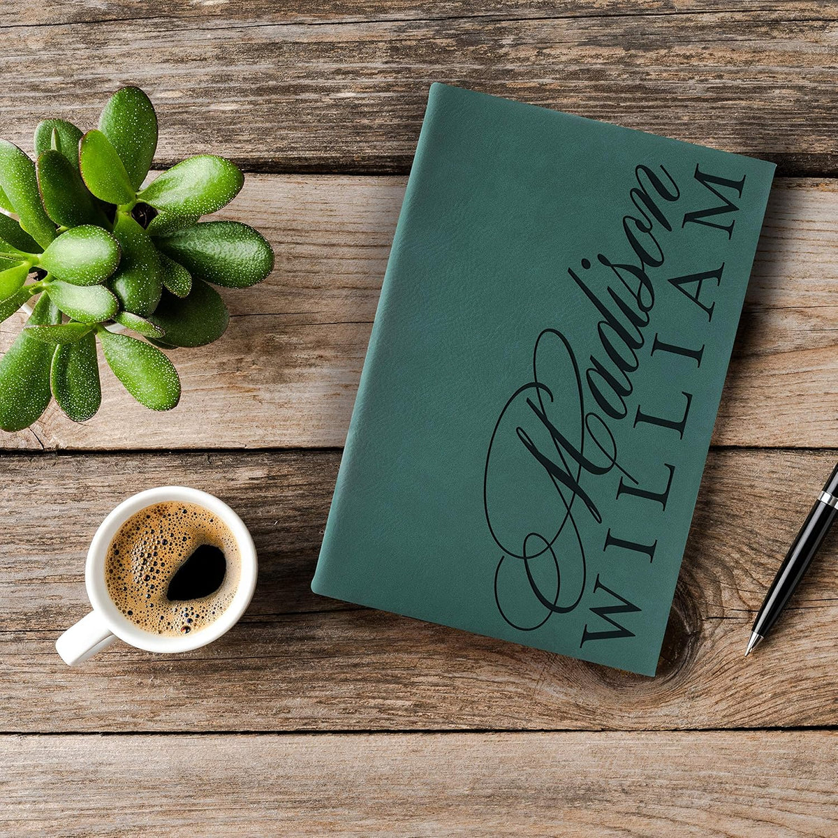 Personal Leather Journal Notebooks | 12 Design, 9 Color - Black | Journal for Women, Men - Custom