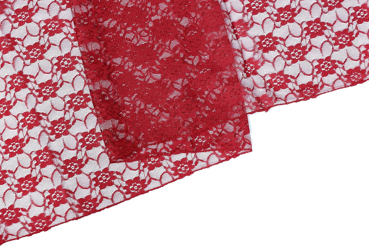 MDS Pack of 25 Wedding 12 x 108 inches Lace Table Runner for Wedding, Decorations for Birthday