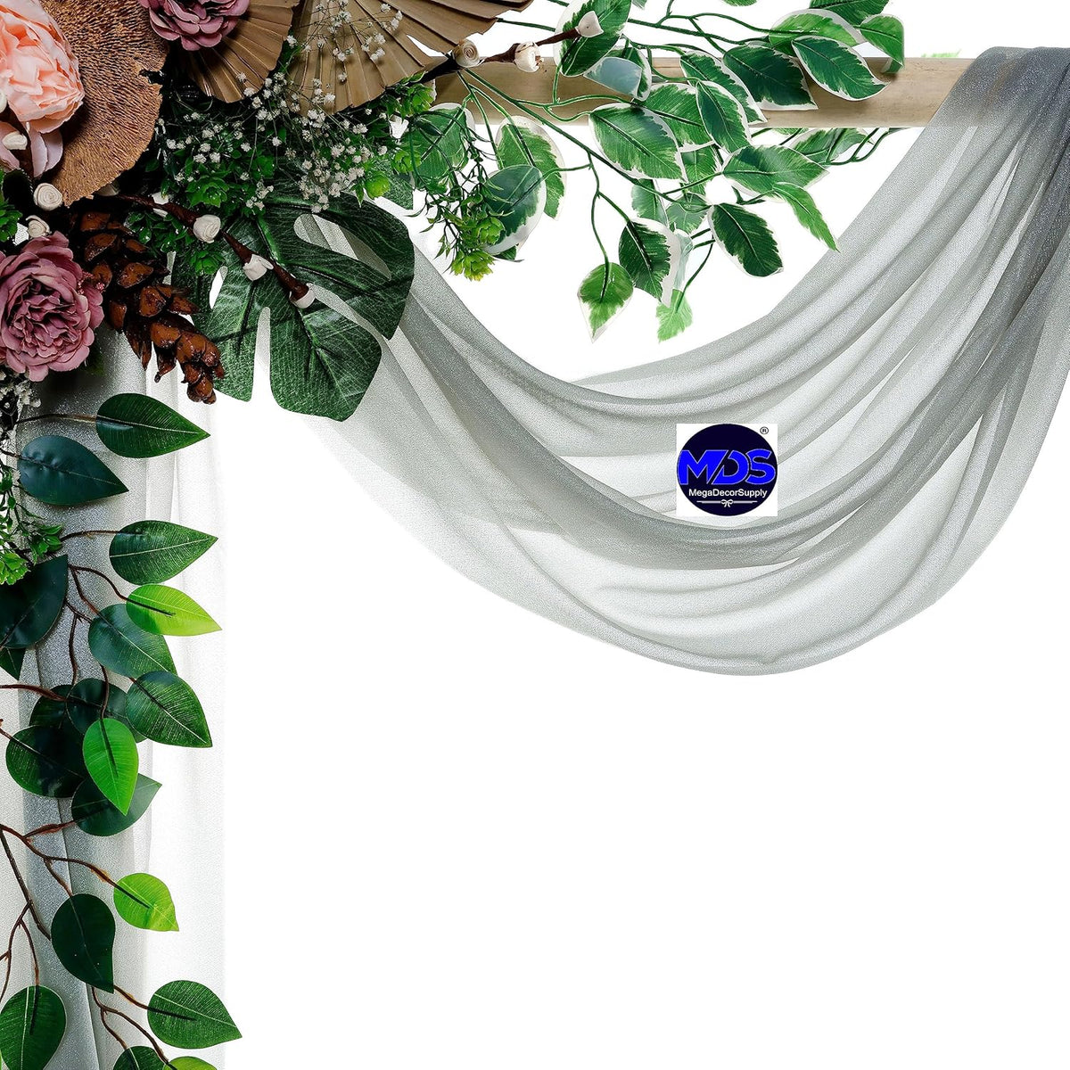 MDS Halloween Chiffon Draping Fabric - 1 Panel, 30" Wide x 50ft Long - Sheer Spooky Arbor & Canopy