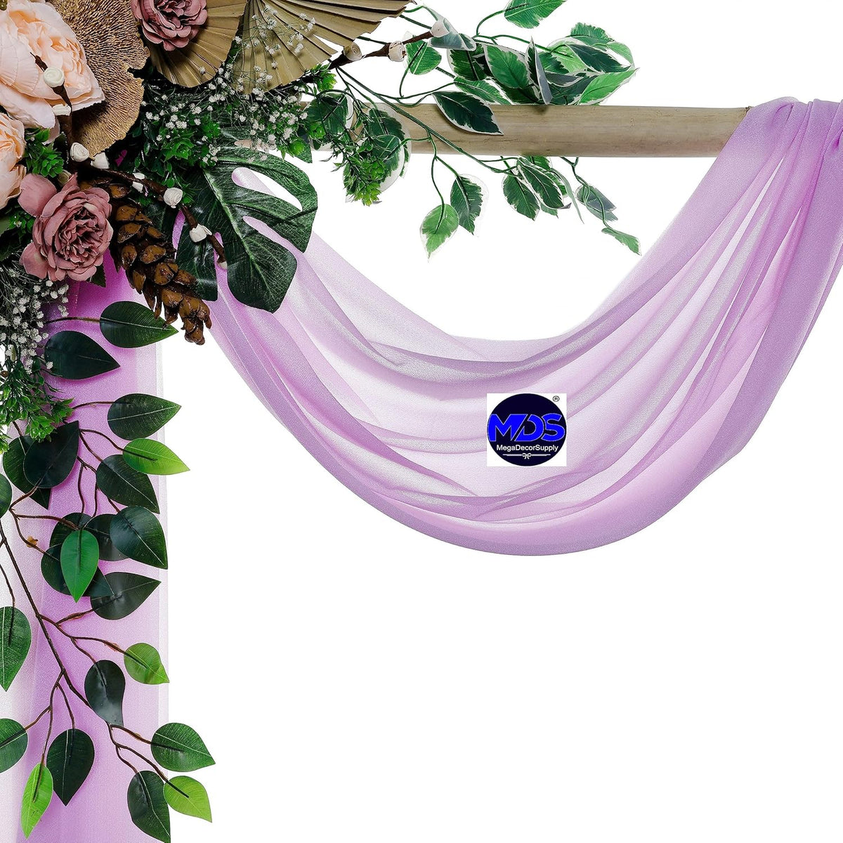 MDS Halloween Chiffon Draping Fabric - 2 Panel, 30" Wide x 50ft Long - Sheer Spooky Arbor & Canopy