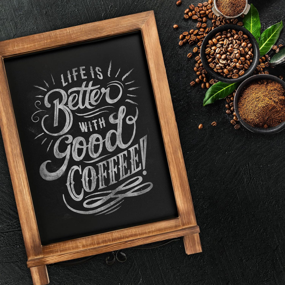 Rustic Torched Tabletop Chalkboard Sign/Hanging Magnetic Wall Chalkboard/Small Countertop