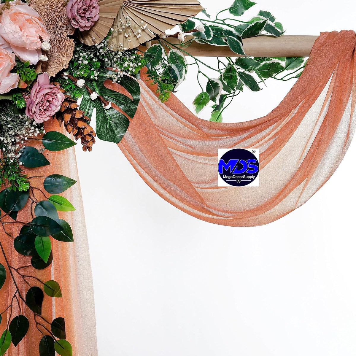 MDS Halloween Chiffon Draping Fabric - 1 Panel, 30" Wide x 100ft Long - Sheer Spooky Arbor & Canopy