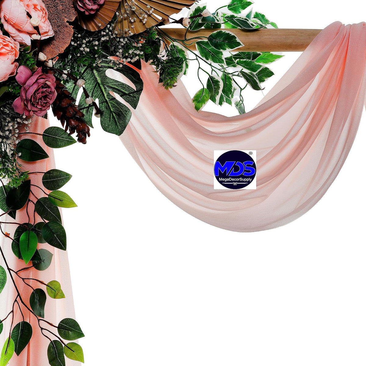 MDS Halloween Chiffon Draping Fabric - 1 Panel, 30" Wide x 30ft Long - Sheer Spooky Arbor & Canopy