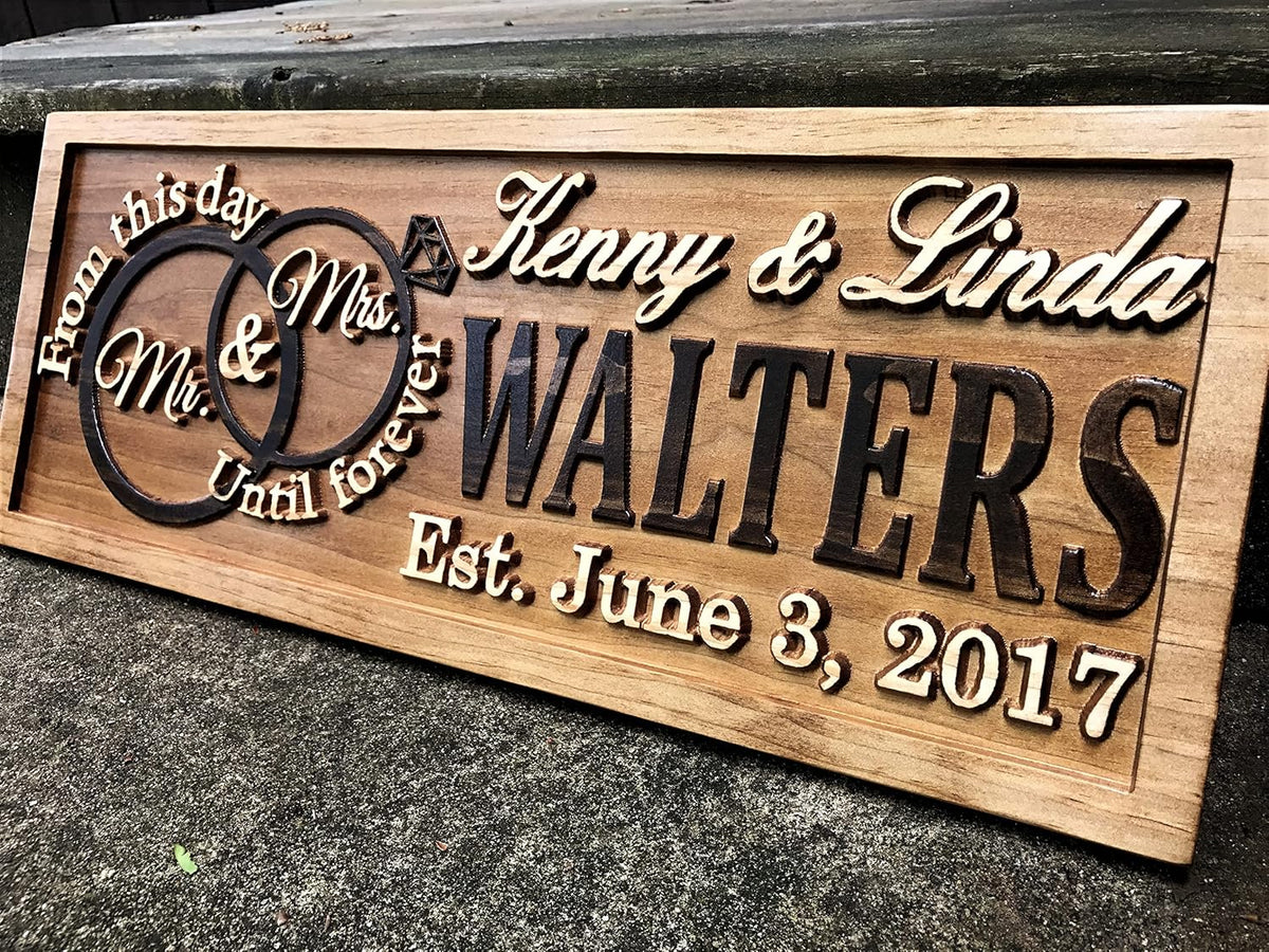 Mr and Mrs Sign | Wood Wedding Gift | Wooden Bridal Shower Gift | Custom Engagement Sign |