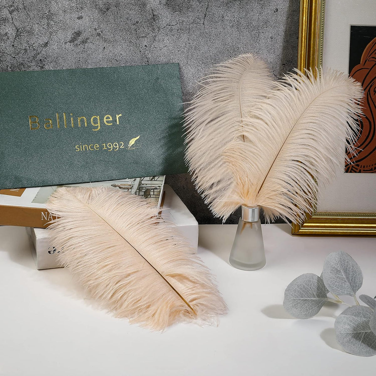 Ballinger Light Salmon Ostrich Feathers - 24pcs 10-12inch Feathers for vase，Wedding Party