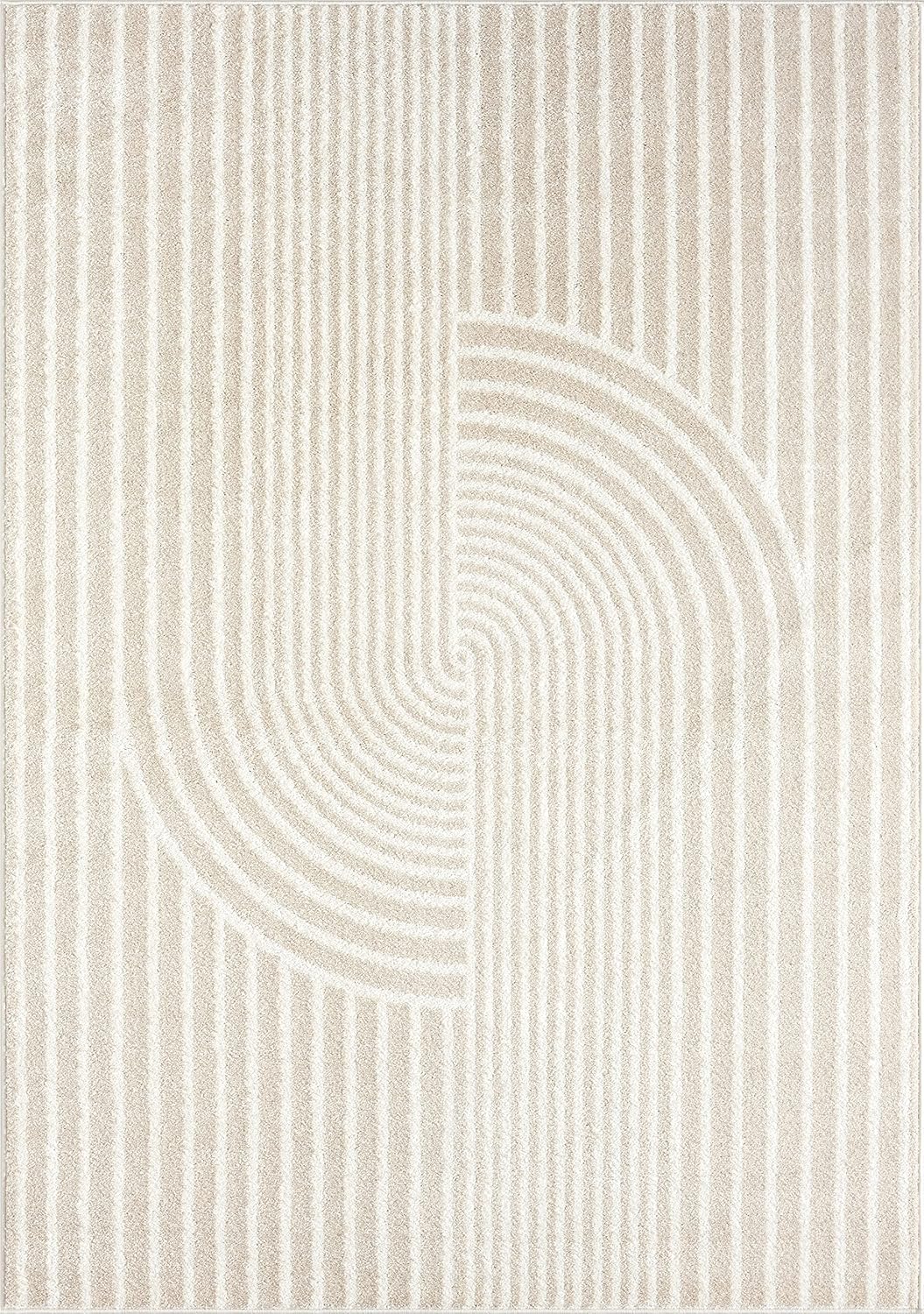 Abani Area Rug for Living Room -Nuevo 9' x 12' Beige Arch Pattern Area Rug, Soft and Durable Living
