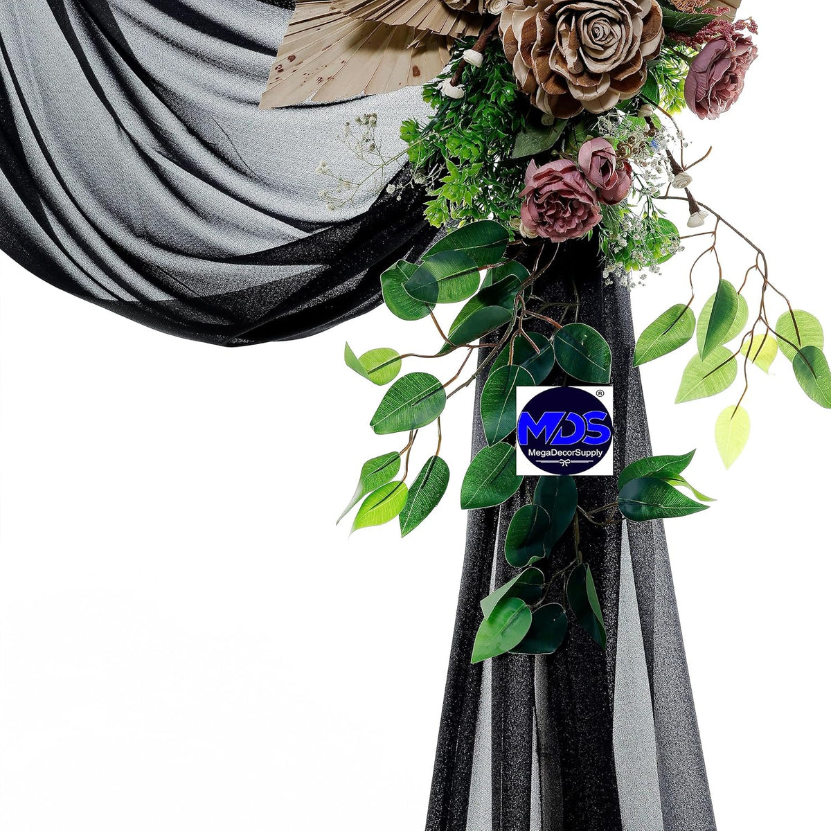 MDS Halloween Chiffon Draping Fabric - 1 Panel, 30" Wide x 20ft Long - Sheer Spooky Arbor & Canopy