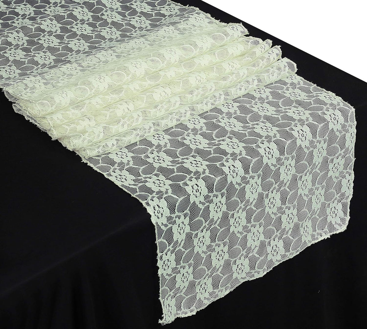 MDS Pack of 10 Wedding 12 x 108 inches Lace Table Runner for Wedding, Decorations for Birthday