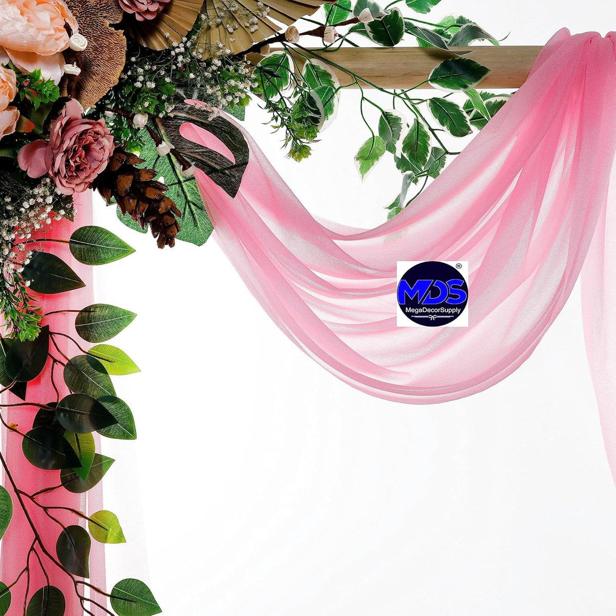 MDS Halloween Chiffon Draping Fabric - 1 Panel, 30" Wide x 100ft Long - Sheer Spooky Arbor & Canopy