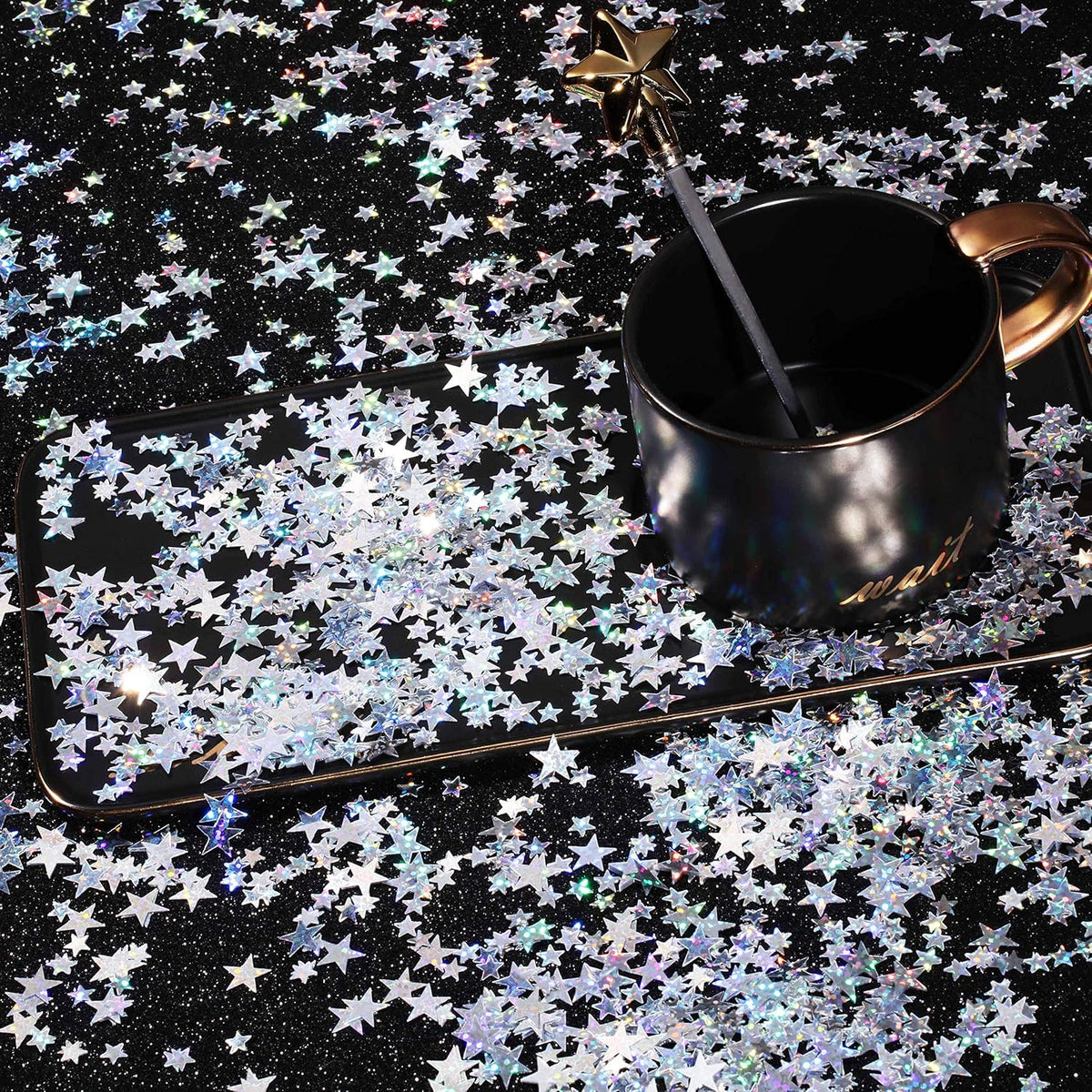 Hestya 60g Star Confetti Glitter Table Confetti Metallic Foil Stars for Party Wedding Festival