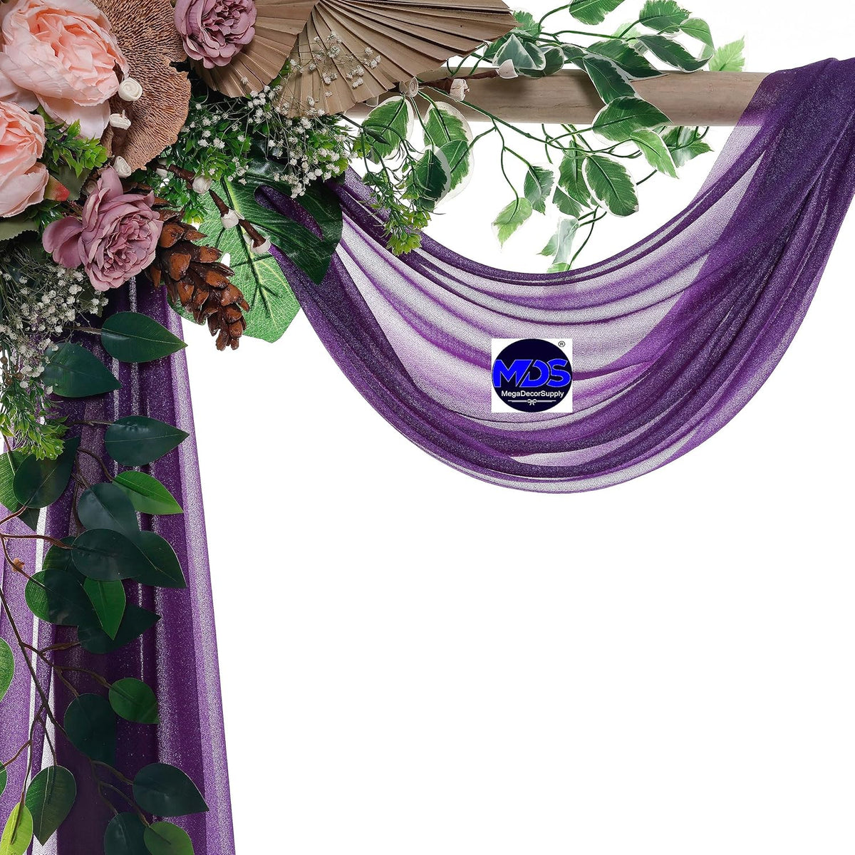 MDS Halloween Chiffon Draping Fabric - 1 Panel, 30" Wide x 100ft Long - Sheer Spooky Arbor & Canopy