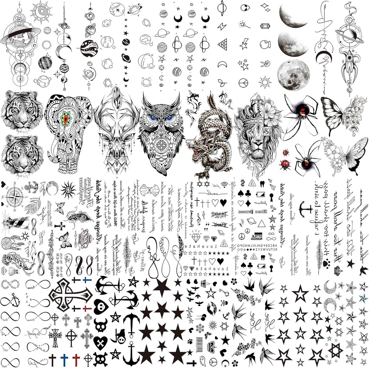 66 Sheets 430+ PCS Cute Temporary Tattoos For Women Men Adults, Watercolor Butterfly Flower
