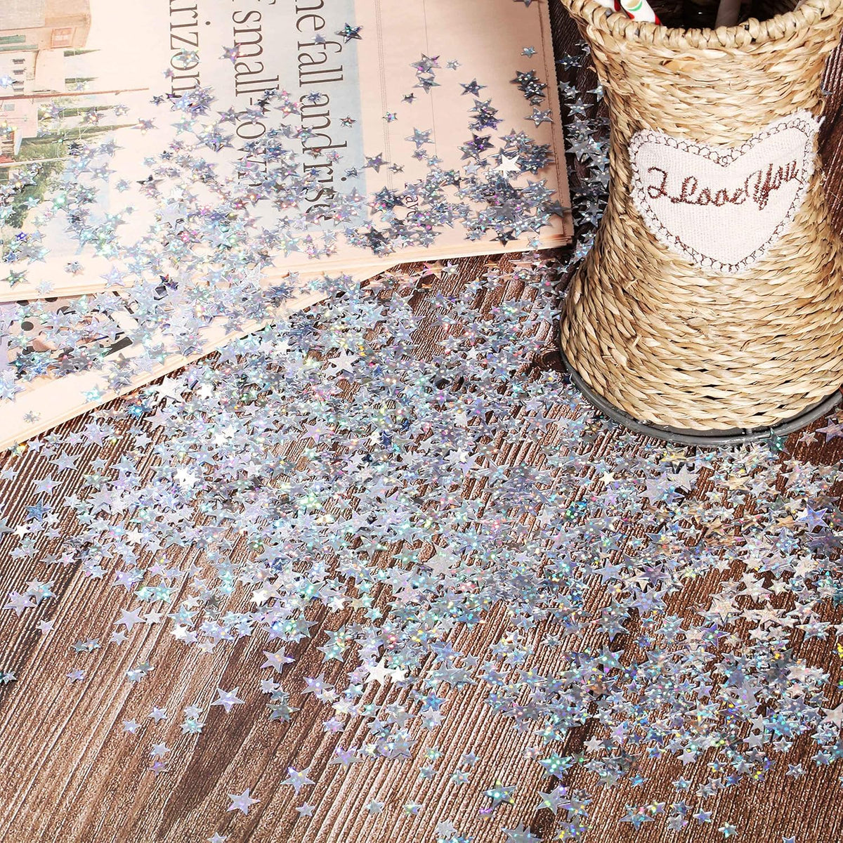 Hestya 60g Star Confetti Glitter Table Confetti Metallic Foil Stars for Party Wedding Festival