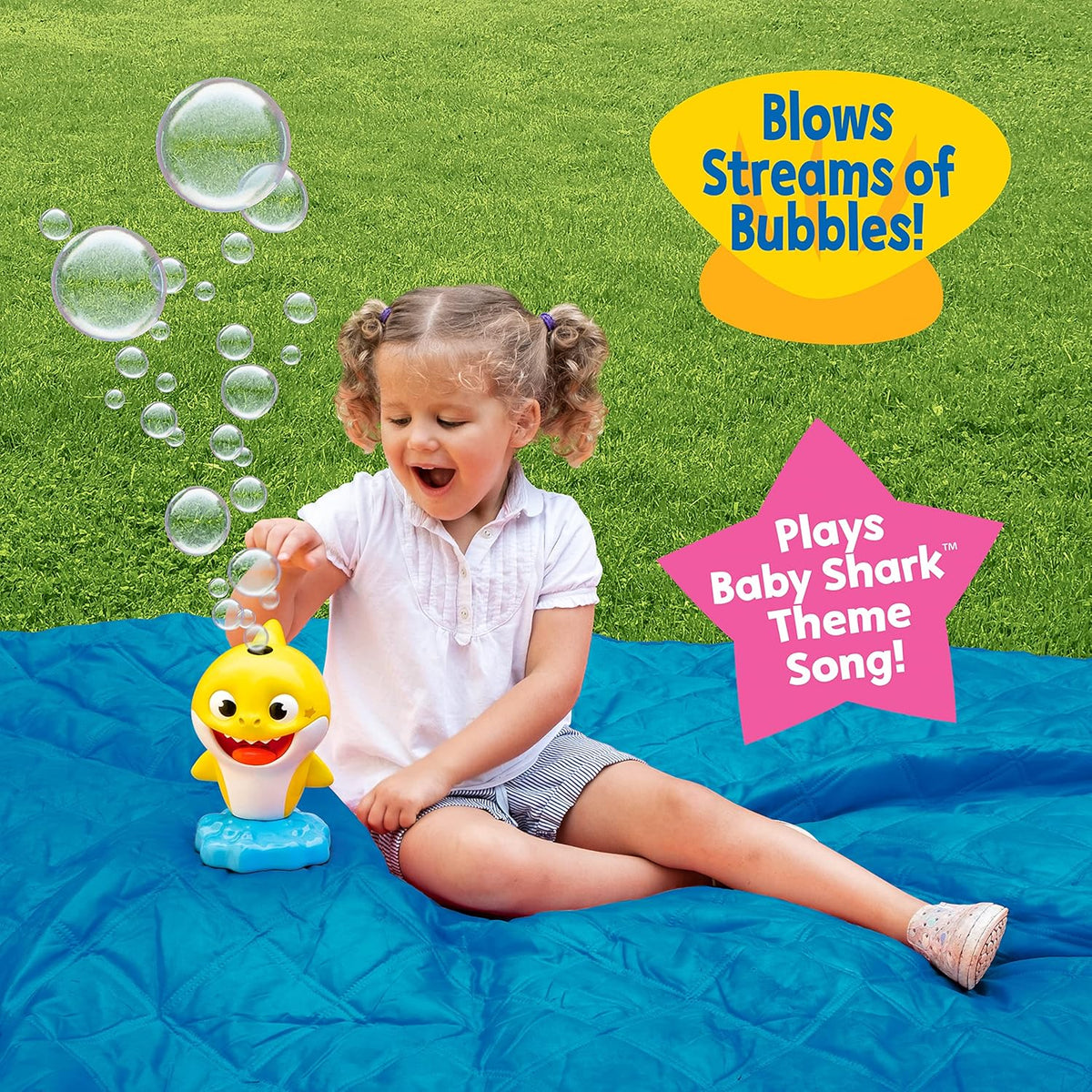 Little Kids Baby Shark NO Spill Musical Bubble Machine,Bubble Toy for Baby, Toddlers and,Amazon